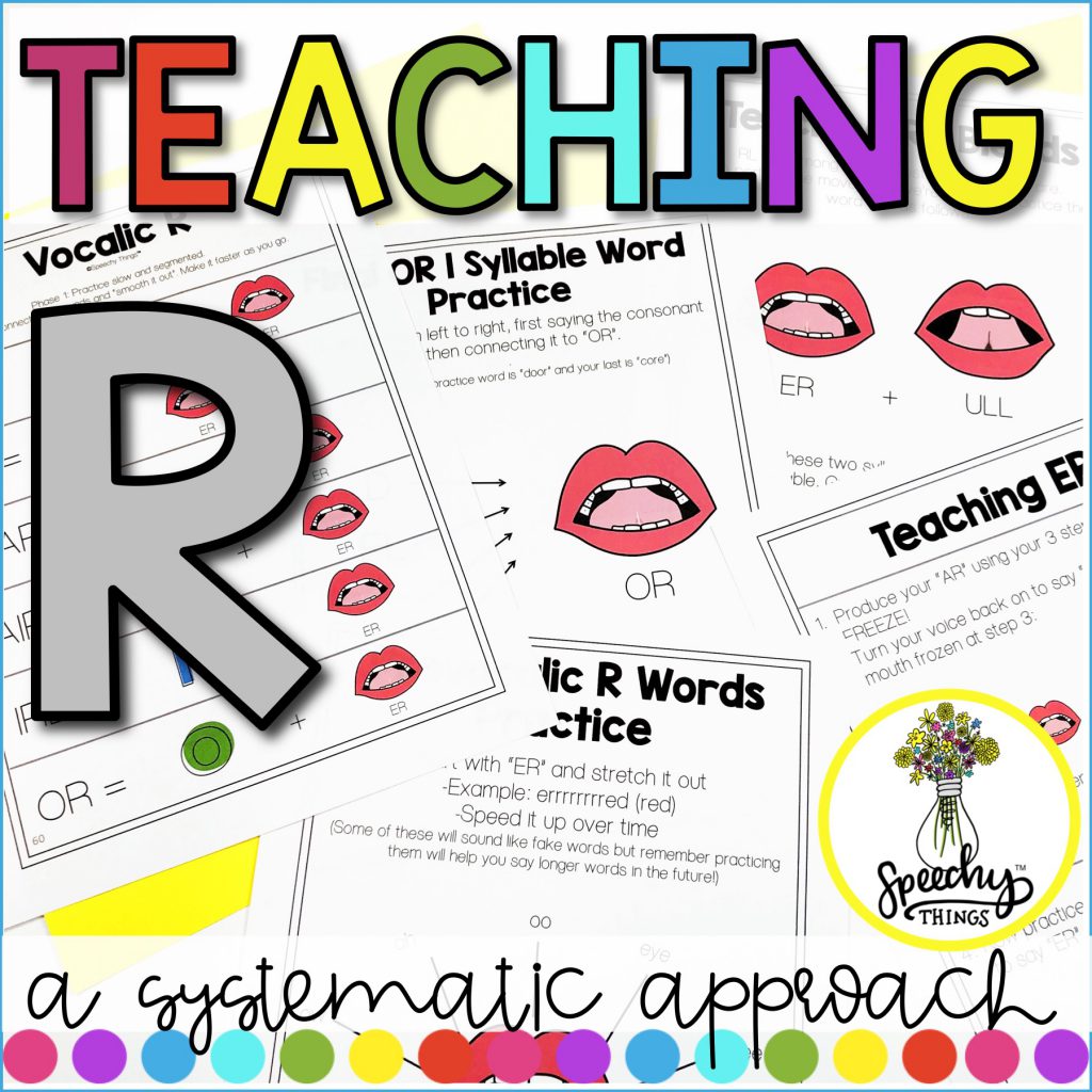 Cover for Teaching R speech therapy resource.