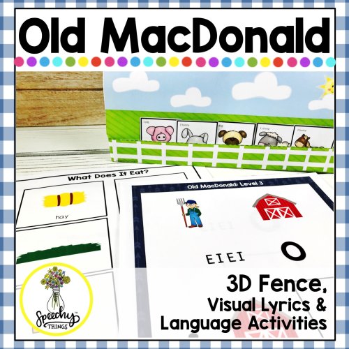 cover for speech therapy old macdonald song language activity