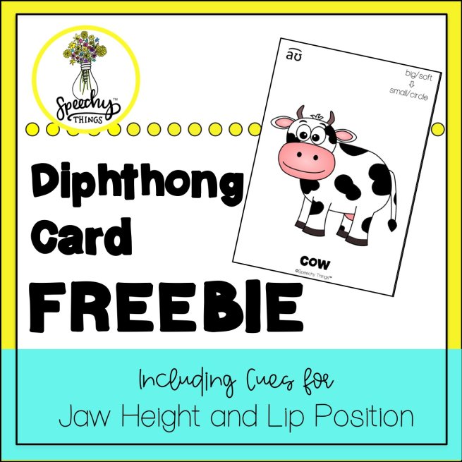 image of diphthong card freebie for speech therapy