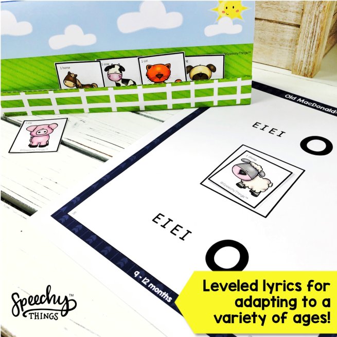 image of speech therapy old macdonald song language activity