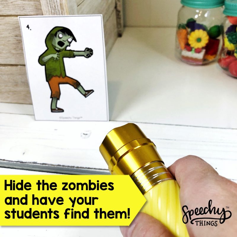 Zombie Hunt speech therapy game for late sounds articulation.