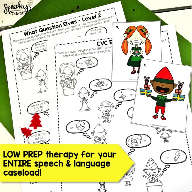 image of Elf Hunt Christmas Speech Therapy Activities